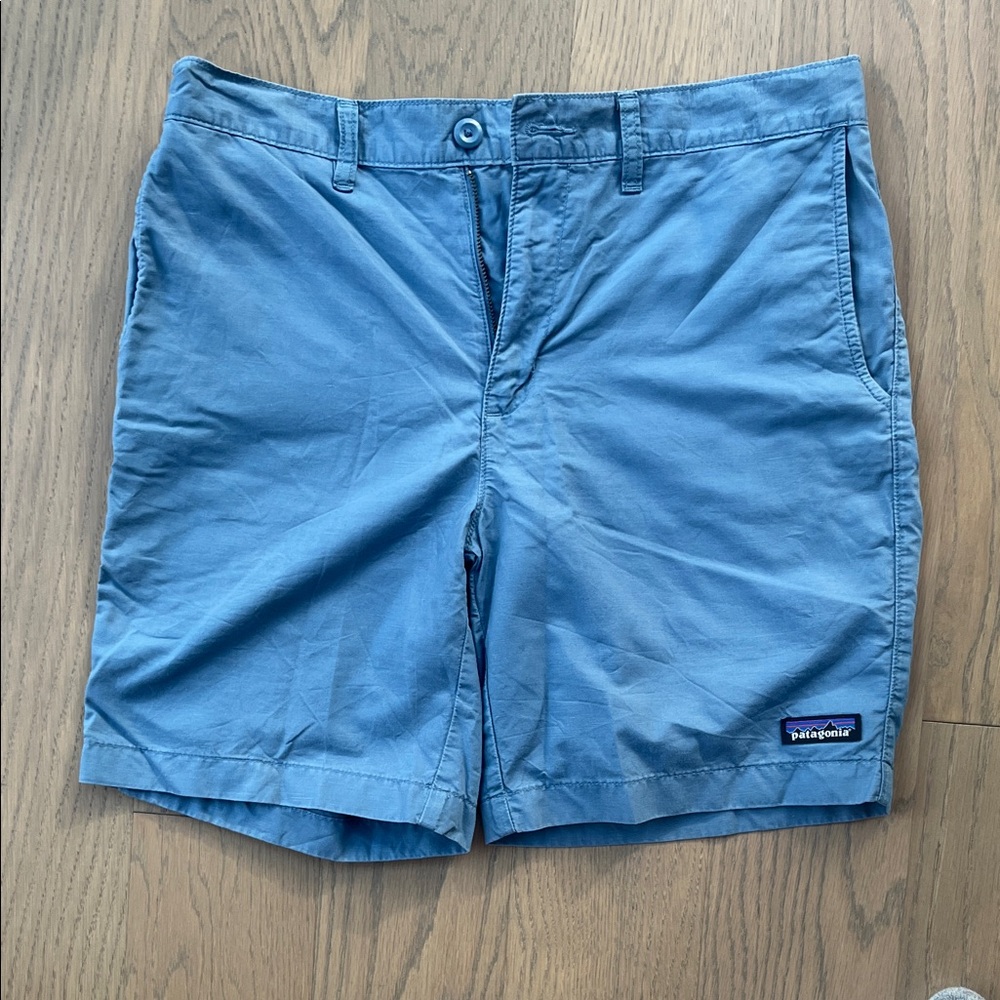 Patagonia Men's Light Blue Flat Front Shorts